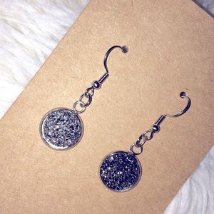 Faux druzy quartz earrings. NEW!!